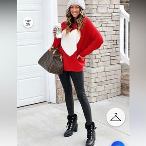 NEW WITHOUT TAGS WOMEN’S XL CECE OVERSIZED HEART SWEATER